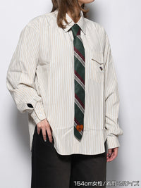 TIE STRIPE LS SHIRT -BEIGE-