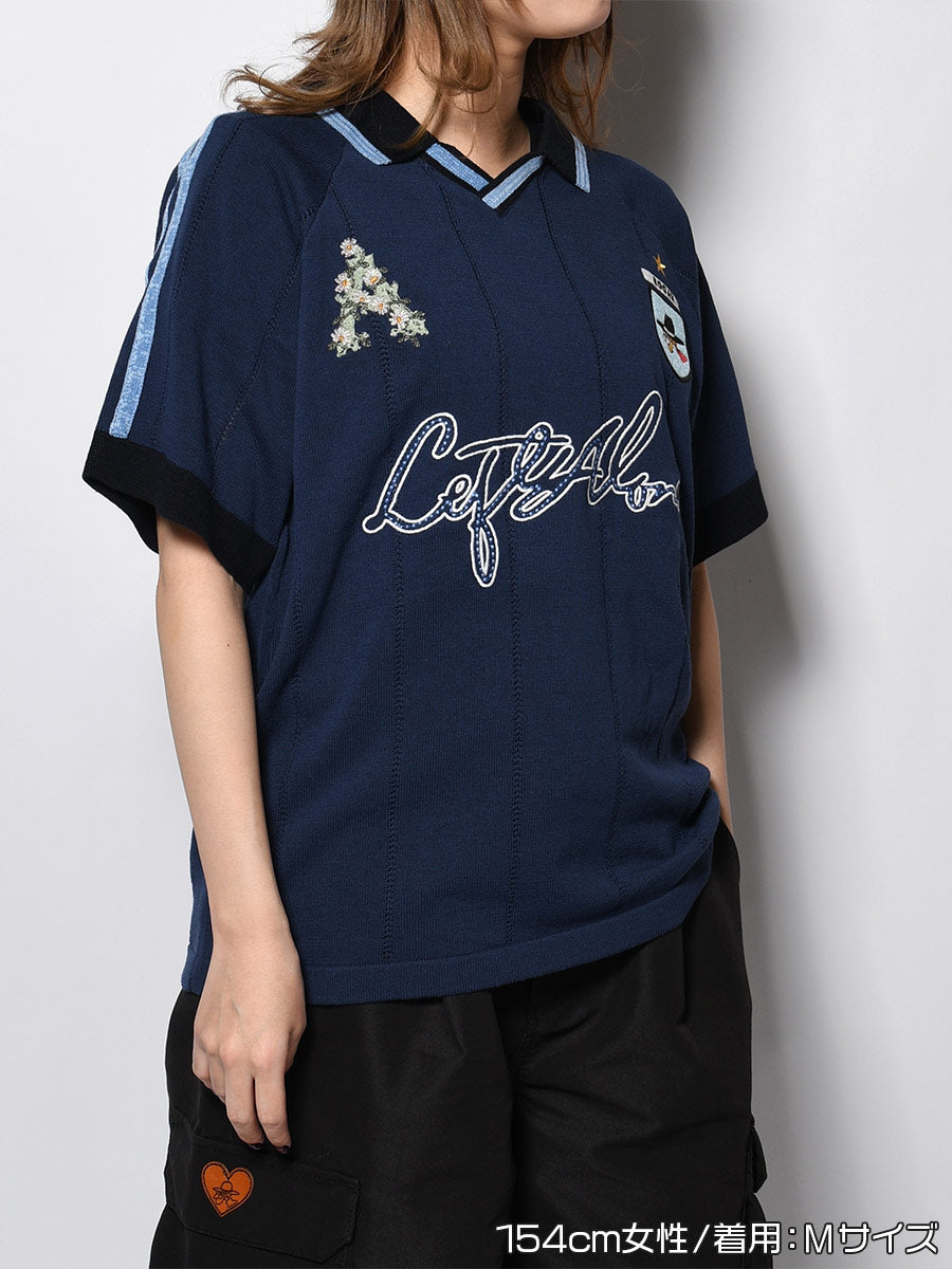 KNIT GAME SHIRT -NAVY-