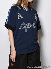KNIT GAME SHIRT -NAVY-