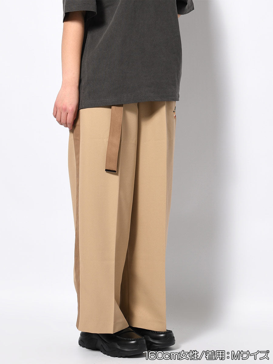 BELT TROUSERS -BEIGE-