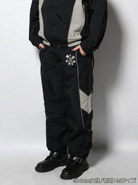 NYLON TRACK PANTS -BLACK-