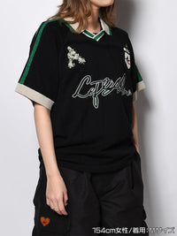 KNIT GAME SHIRT -BLACK-