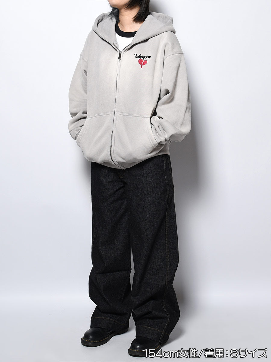 HEART ZIP PARKA -IVORY-