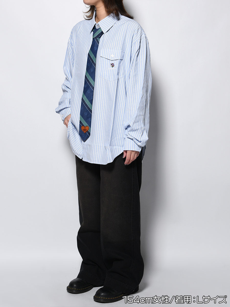 TIE STRIPE LS SHIRT -LIGHT BLUE-