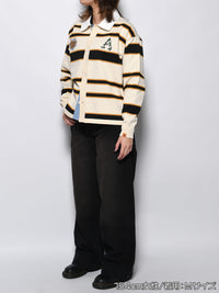 WIDE BORDER KNIT SH -IVORY-