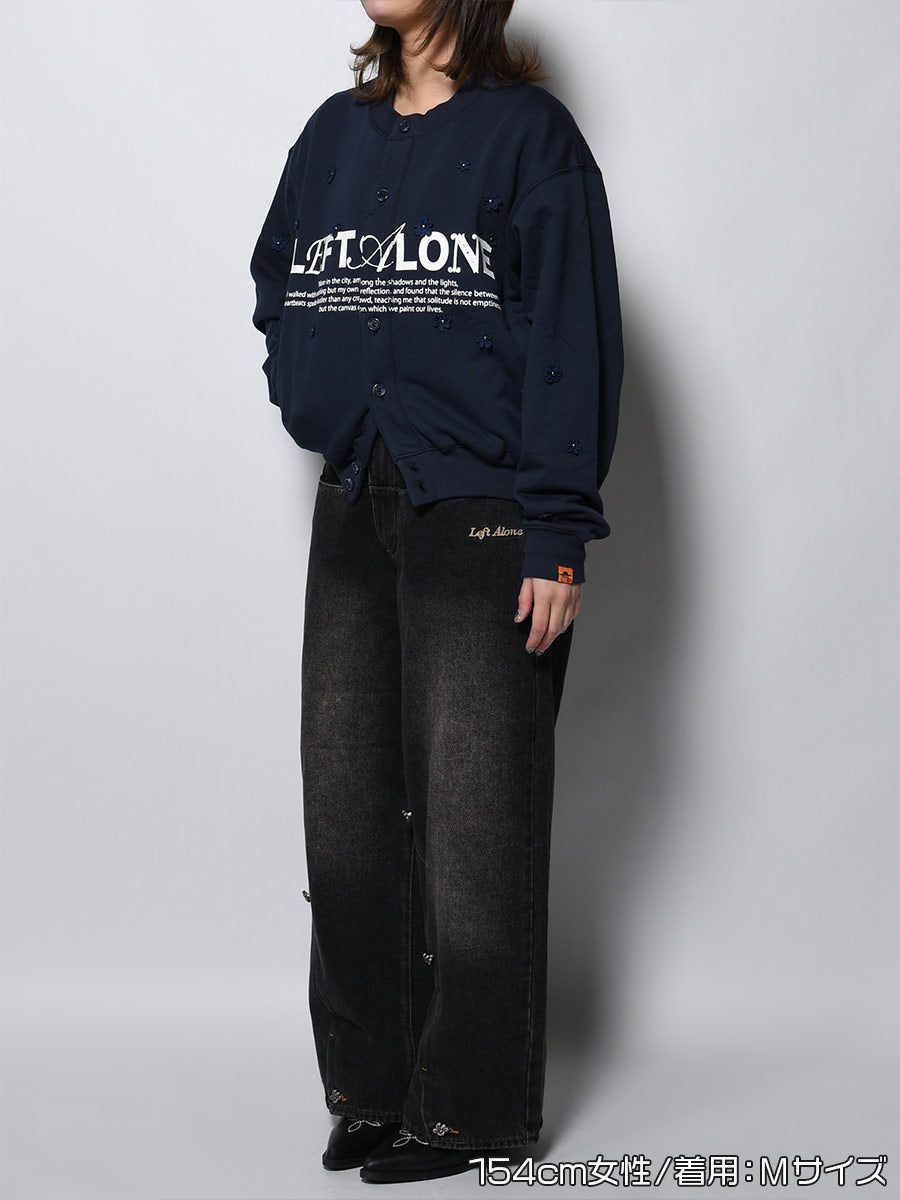 FLOWER GARDEN CARDIGAN -NAVY-