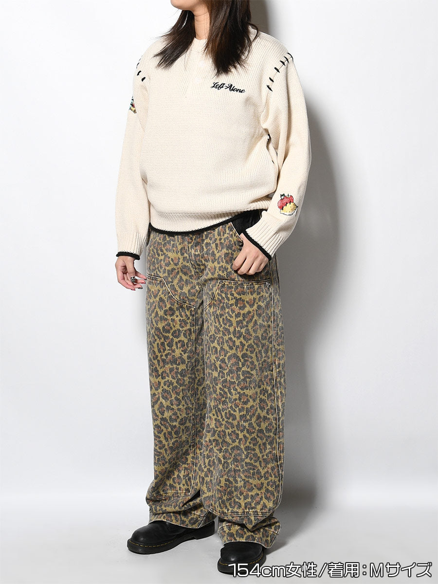 HENLEY STITCH KNIT -IVORY-