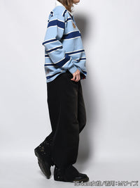 LEOPARD PAINT PANTS -BLACK-