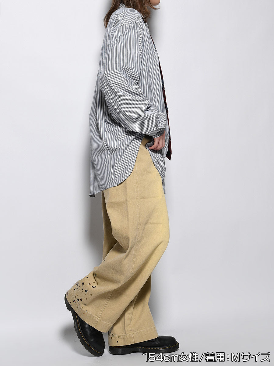 LEOPARD PAINT PANTS -BEIGE-