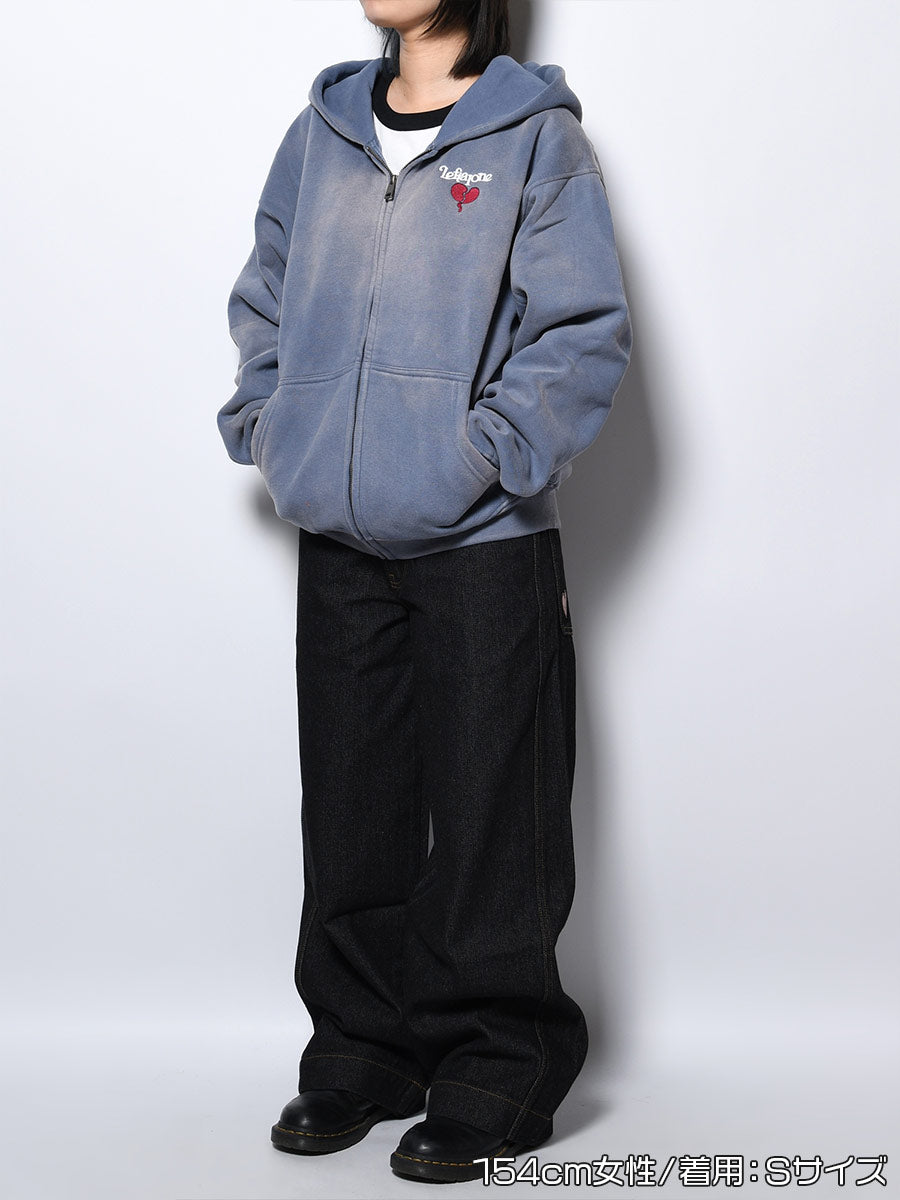 HEART ZIP PARKA -BLUE-