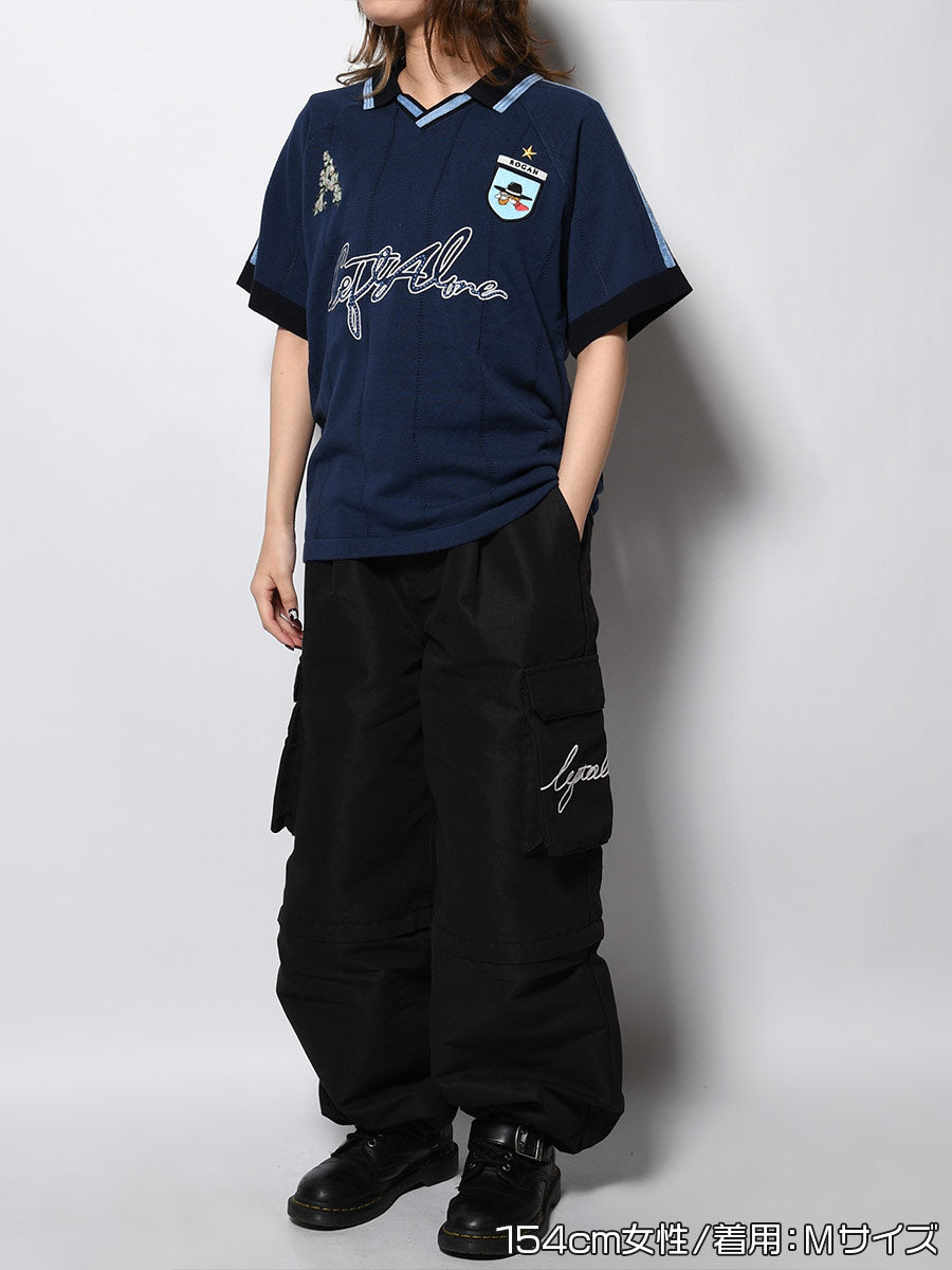 KNIT GAME SHIRT -NAVY-