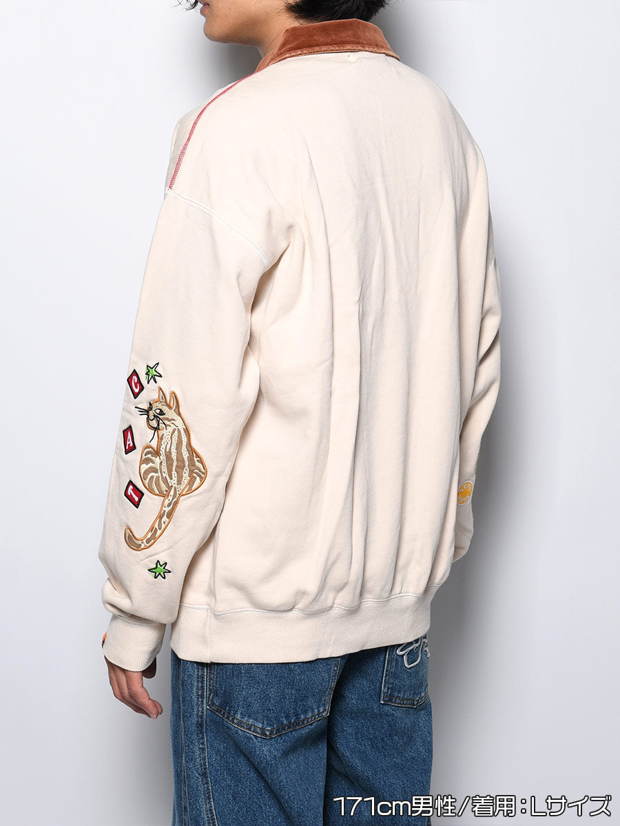 HALF ZIP SWEAT -IVORY-
