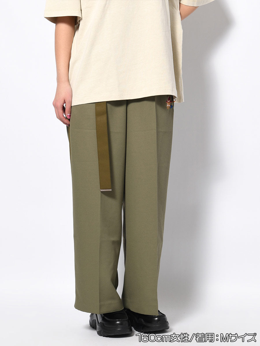 BELT TROUSERS -OLIVE-