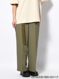 BELT TROUSERS -OLIVE-