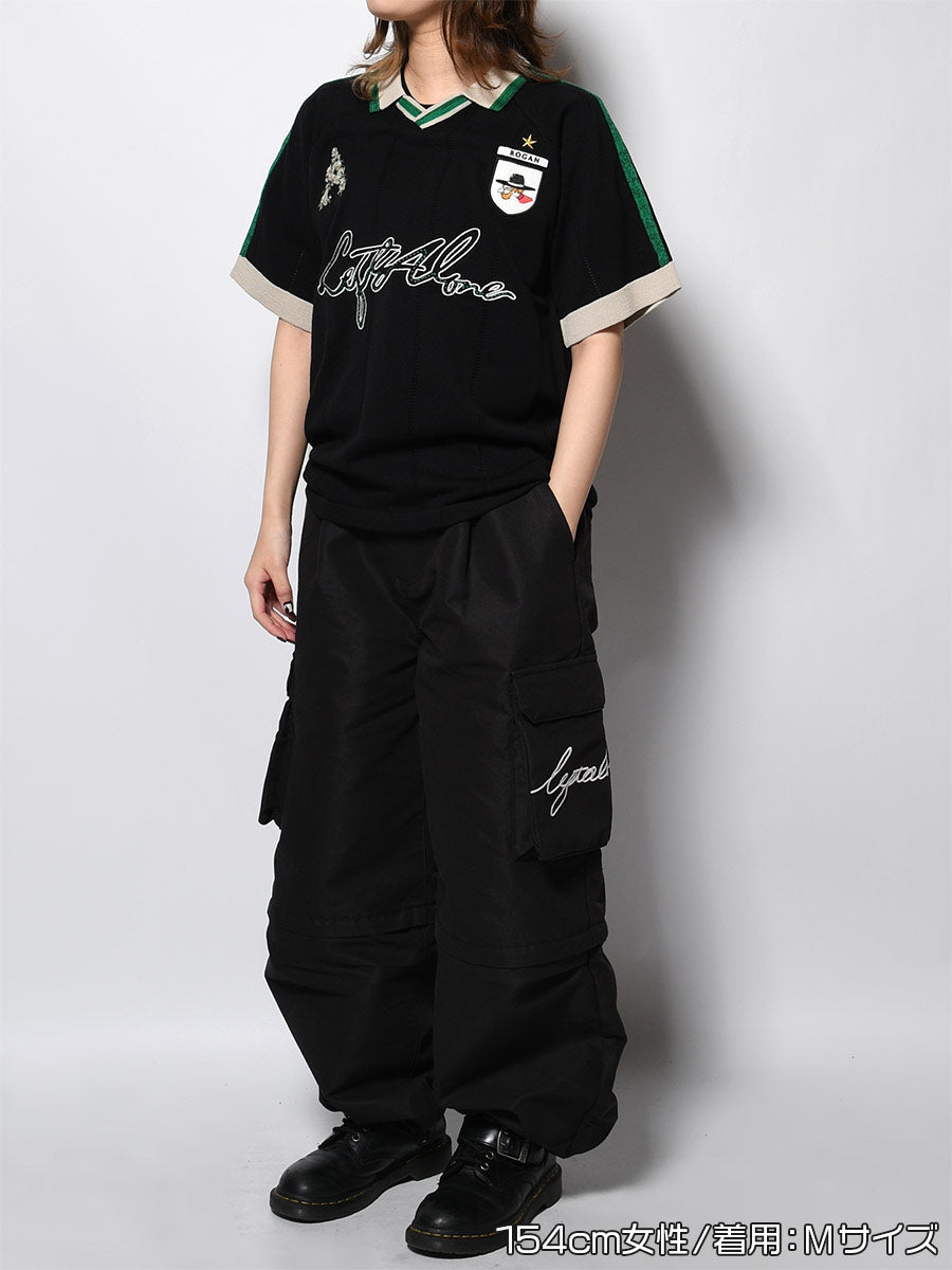 KNIT GAME SHIRT -BLACK-