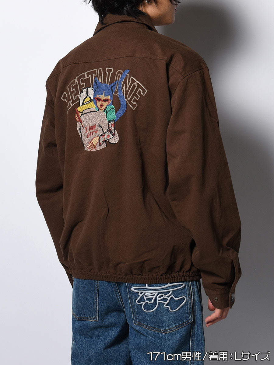 BLOUSON -BROWN-