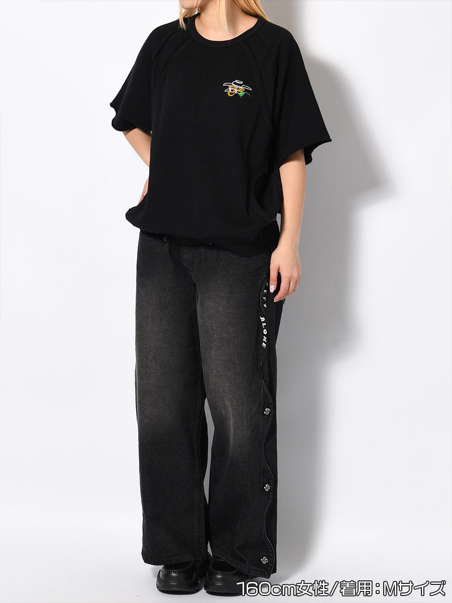 SWEAT S/S TEE -BLACK-