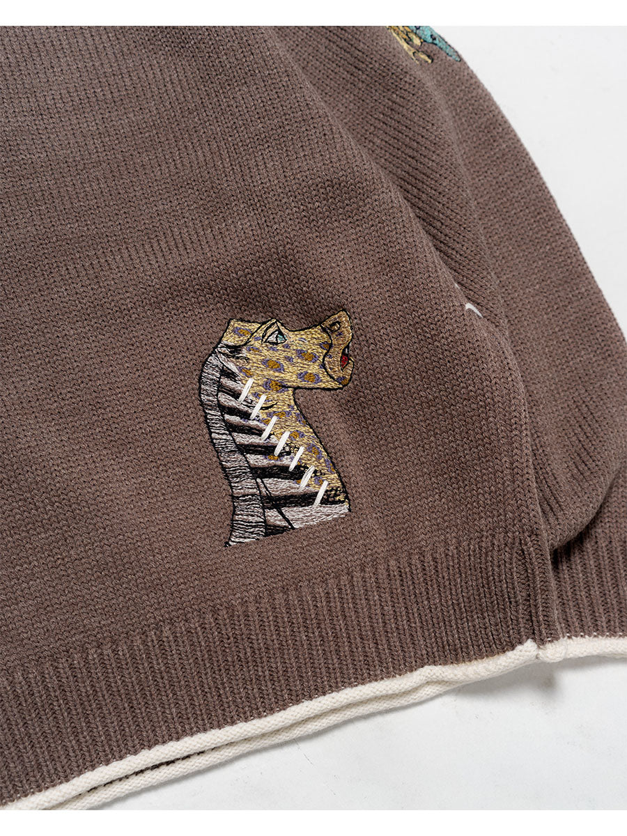 HENLEY STITCH KNIT -GREIGE-
