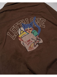 BLOUSON -BROWN-