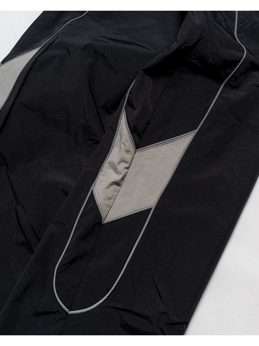 NYLON TRACK PANTS -BLACK-