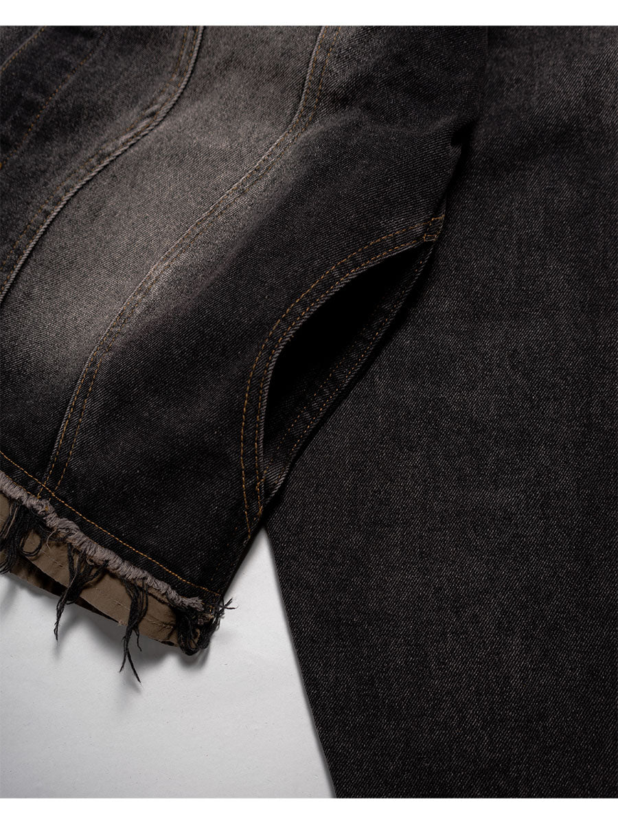RAW WAVE DENIM JKT -BLACK-