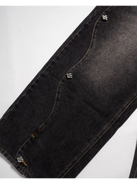 RAW WAVE DENIM PANTS -BLACK-
