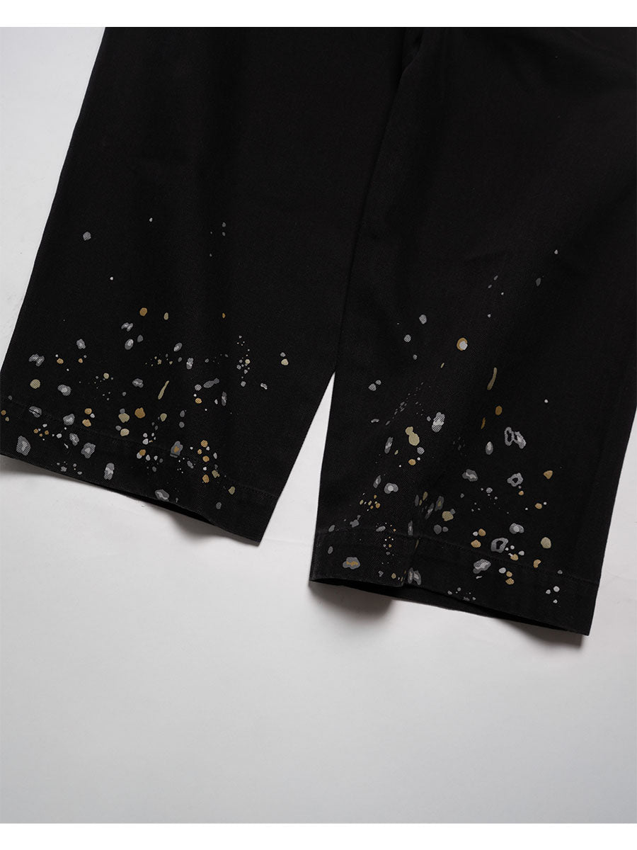 LEOPARD PAINT PANTS -BLACK-