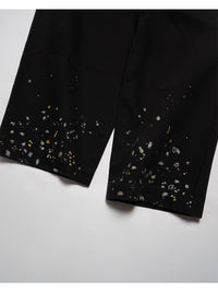 LEOPARD PAINT PANTS -BLACK-