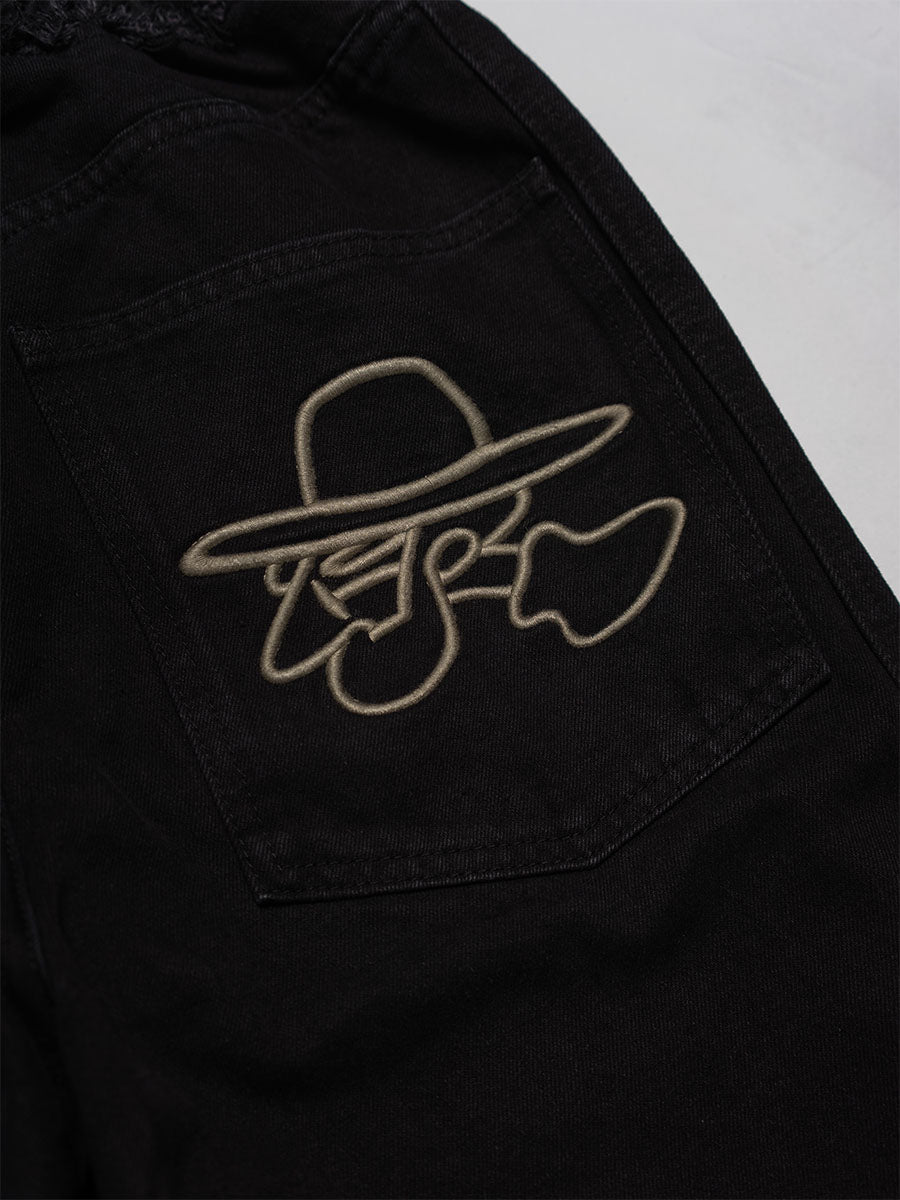 CHANGE DENIM PANTS -BLACK-
