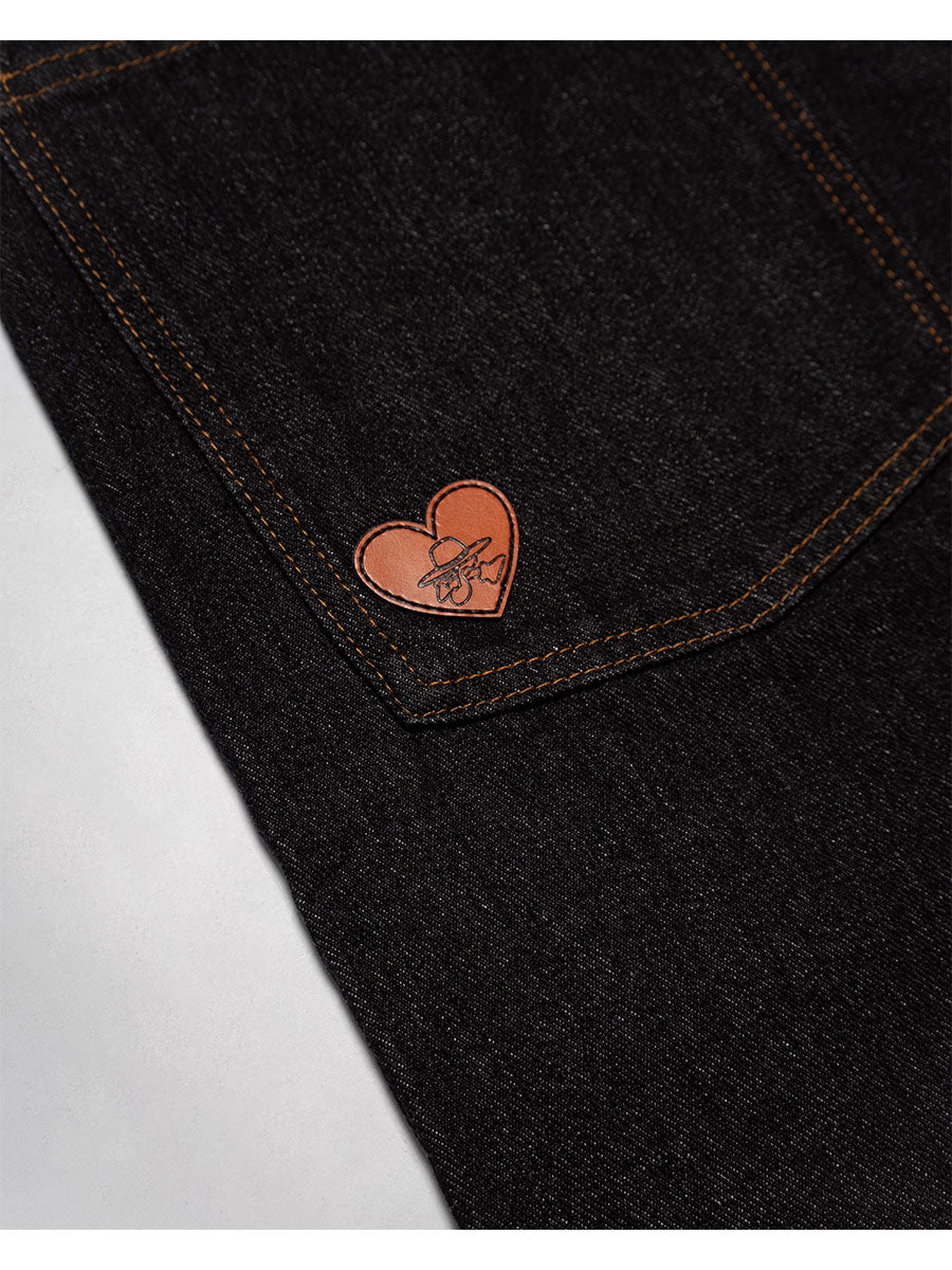ONE WASH DENIM PANTS -BLACK-