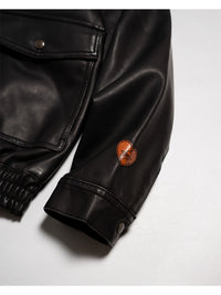 FAKE LEATHER JKT -BLACK-