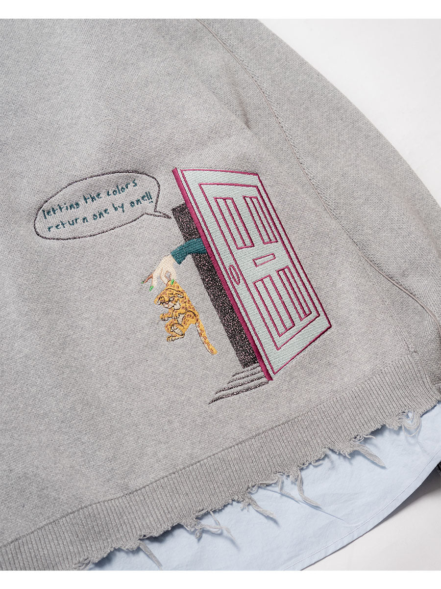 CREW KNIT -GREY-