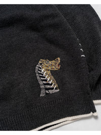 HENLEY STITCH KNIT -CHARCOAL-