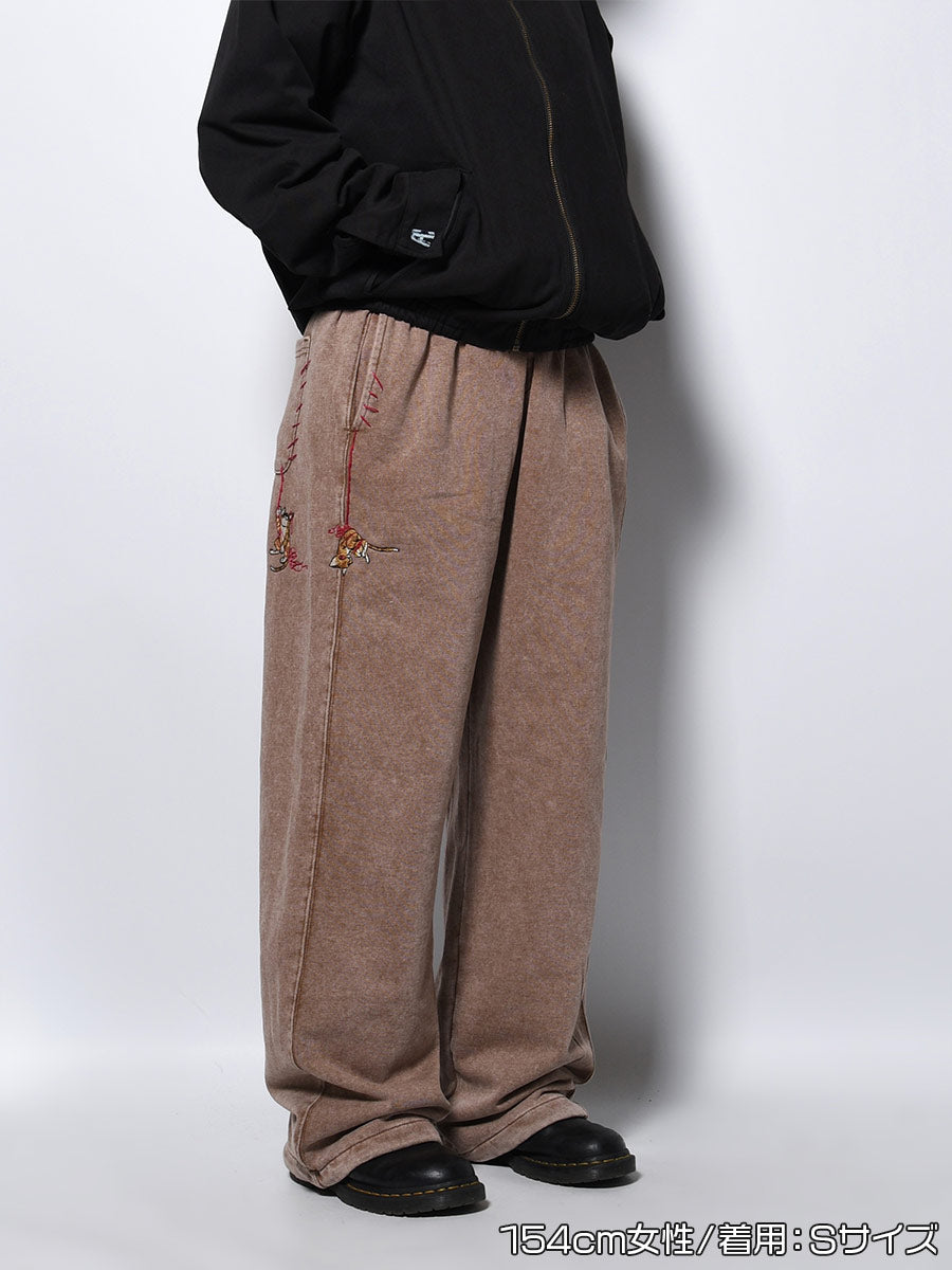 CAT SWEAT PANTS -BROWN-