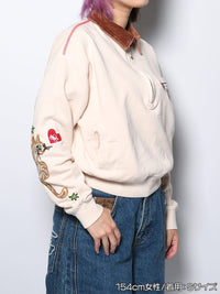 HALF ZIP SWEAT -IVORY-