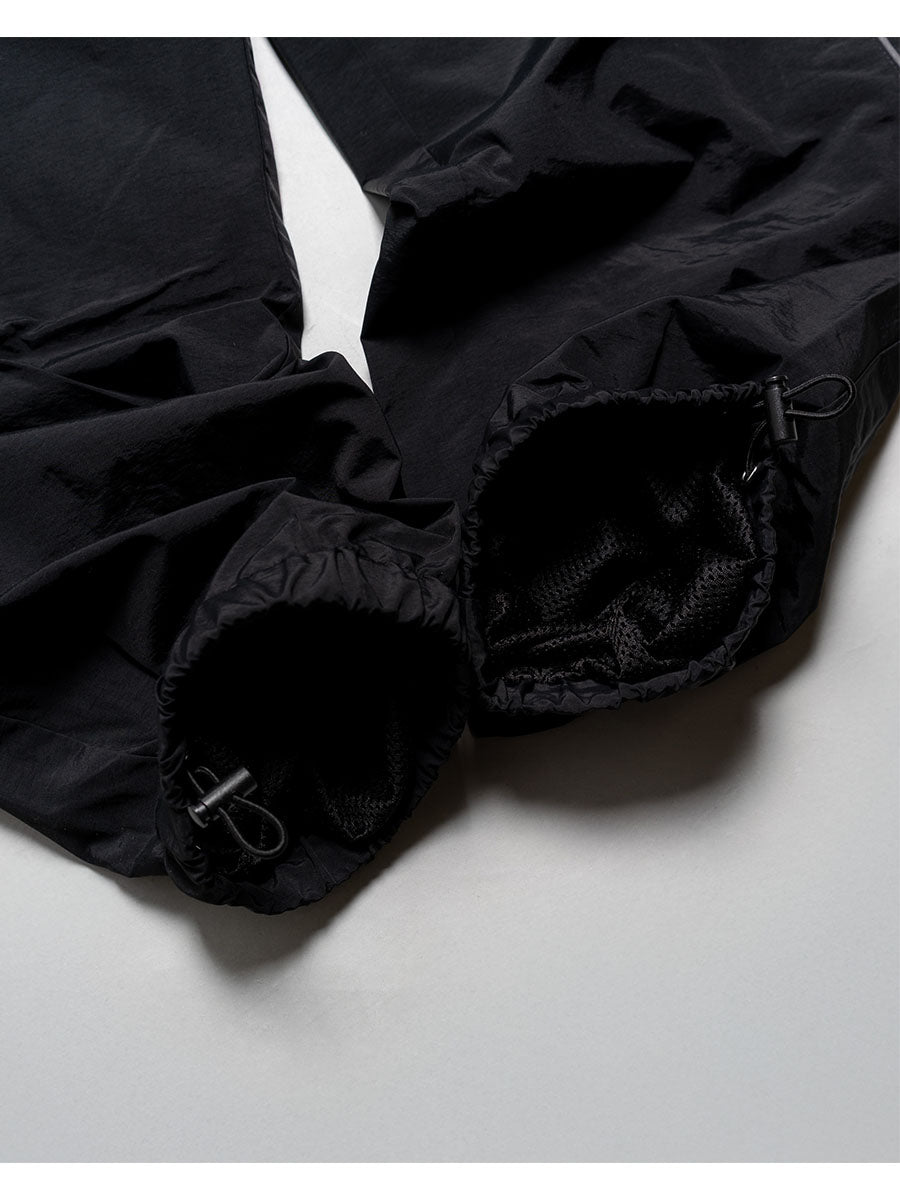 NYLON TRACK PANTS -BLACK-