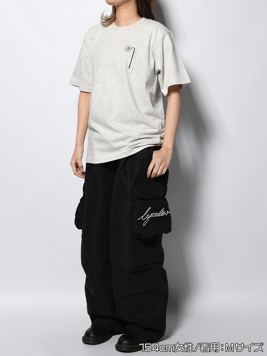 FLOWER BEHIND SS TEE -OATMEAL-