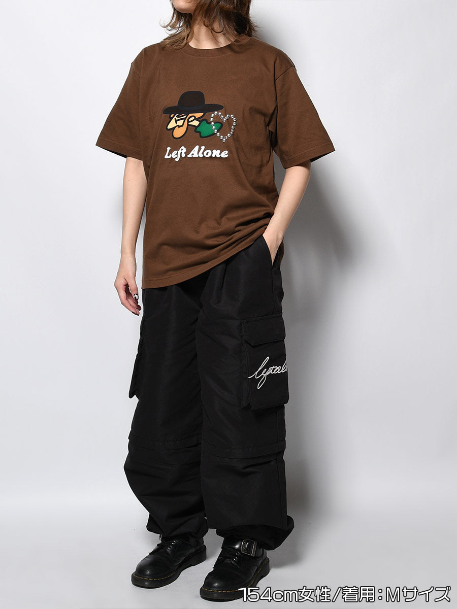 ICON FLOCKING SS TEE -BROWN-