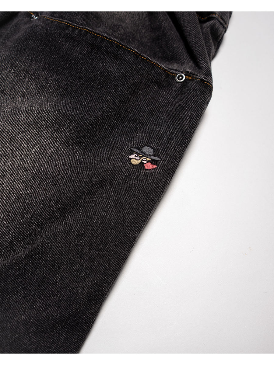 RAW WAVE DENIM PANTS -BLACK-