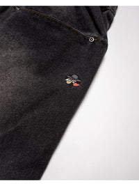 RAW WAVE DENIM PANTS -BLACK-