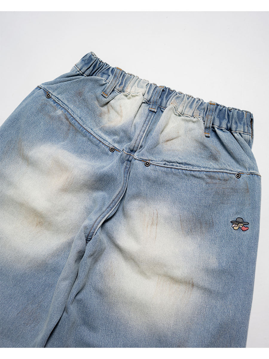 RAW WAVE DENIM PANTS -L.INDIGO-