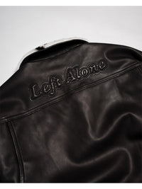 FAKE LEATHER JKT -BLACK-