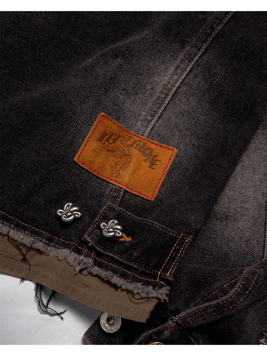 RAW WAVE DENIM JKT -BLACK-
